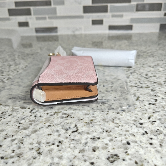 Coach Mini Wallet On A Chain In Signature Canvas With Charms (Powder pink) - Picture 7 of 12